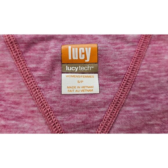 Lucy sz S performance lightweight pink heathered long sleeve active yoga top - Picture 4 of 6
